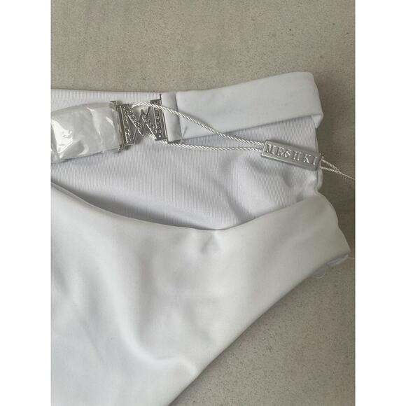 Meshki Swim Bikini Bottom High Waist Cut Out Logo Maleah Swimwear - Picture 3 of 7